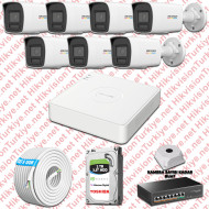 Hikvision 07 İp Güvenlik Kamerası Seti 4mp Colorvu Hibrit